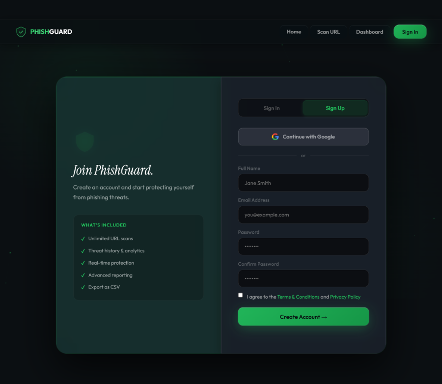 Screenshot 7 of PhishGuard project